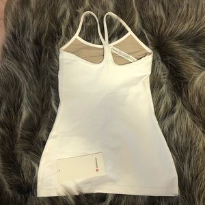 BNWT white lululemon power y tank